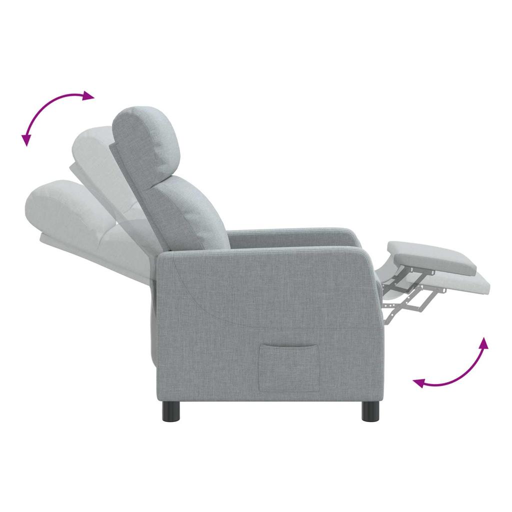Recliner Light Gray Fabric