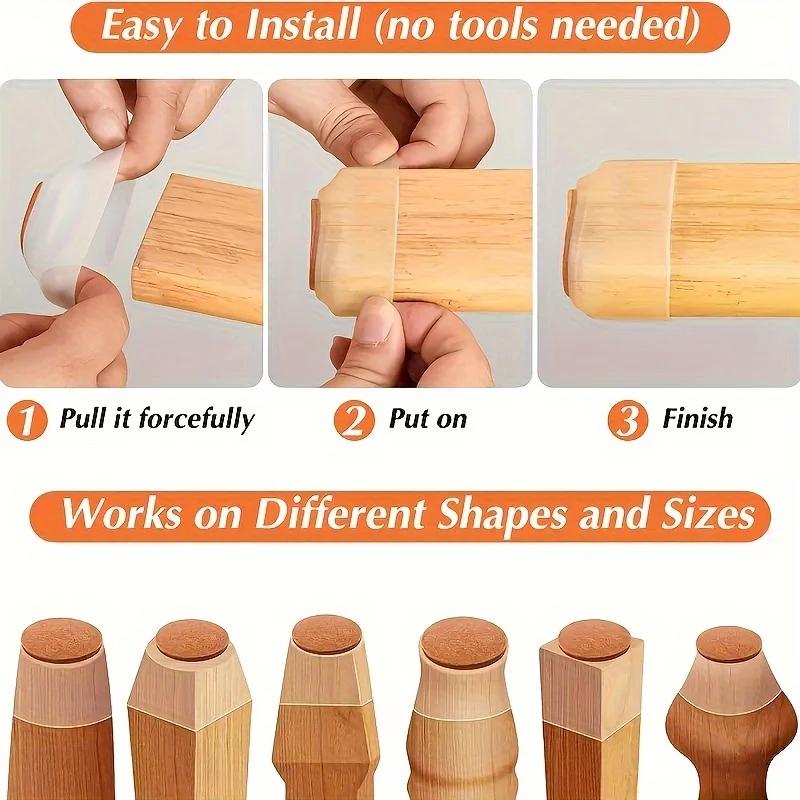 20pcs Non-slip Clear Chair Leg Covers With Felt Large Round Chair Floor Protectors Chair Leg Floor Protectors Table Mats Chair