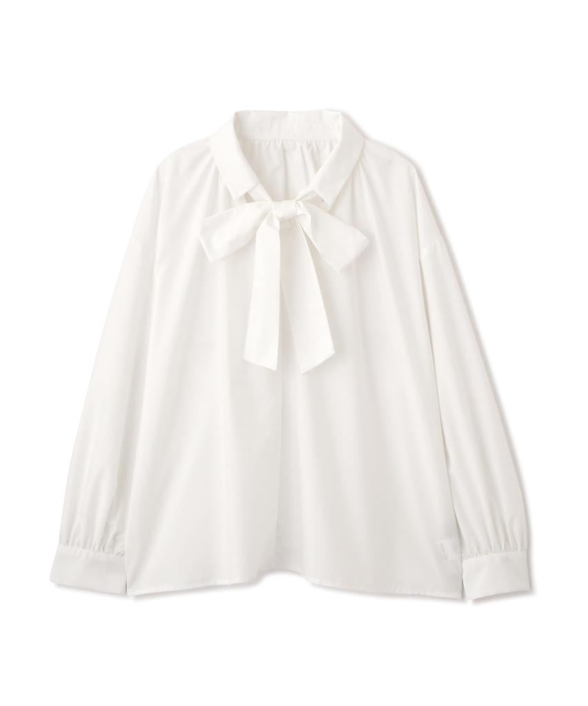 Natural Beauty Skipper Ribbon Tie Size M [N Basic] Blouse, Women's, Off-White,