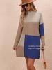 Fall Winter New Arrivals Patchwork Imported Dress Long Sleeve Knit Sweater Women