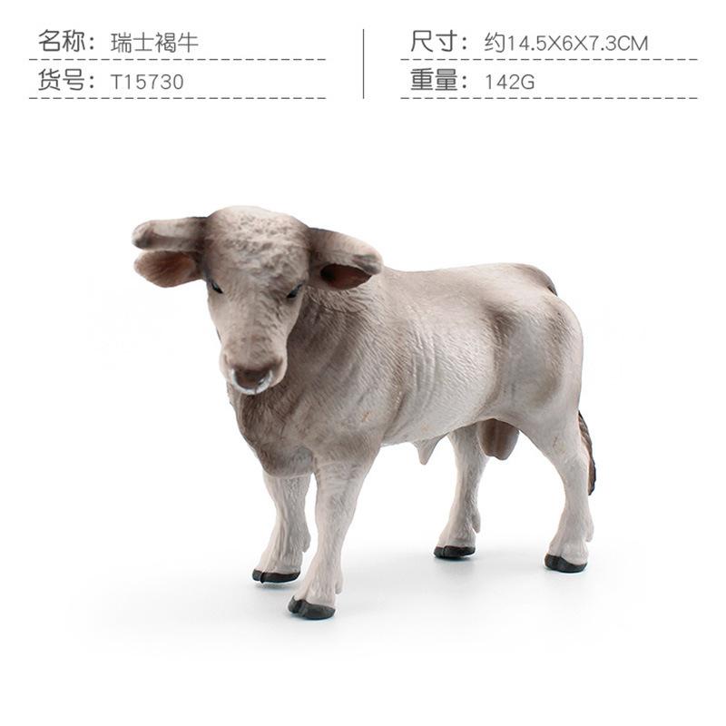 Pvc Farm Detailed Animal Models With Realistic Swiss Brown Cow And Strong Bull Longhorn