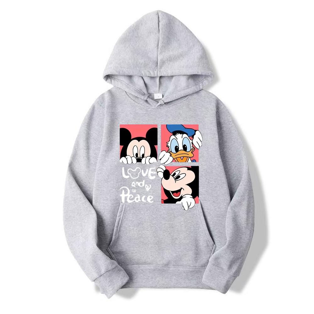 Disney Mickey Mouse Minnie Mouse Woman Hoodie Cartoon Anime Women Pullover Casual Autumn Winter Couple Oversized Sweatshirts
