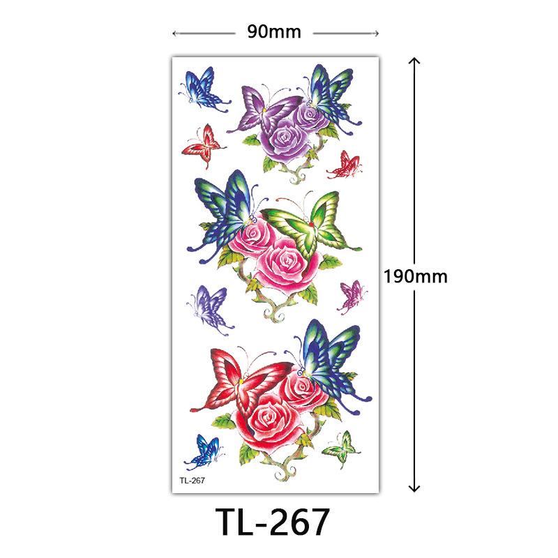 Flower Tattoo Stickers, Color Sketch Tattoo Stickers, English Letters, Wedding Photography Tattoo