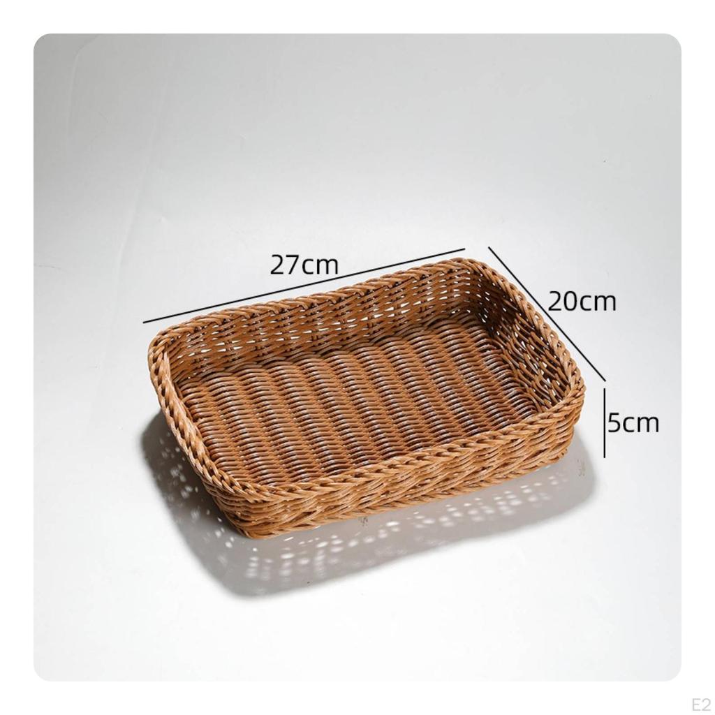 Rectangular Fruit Serving Basket | Rattan Basket, for Snack Display