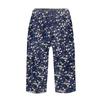 Women's Fashion Printed Pocket Elastic Waist Casual 5/10 Pants