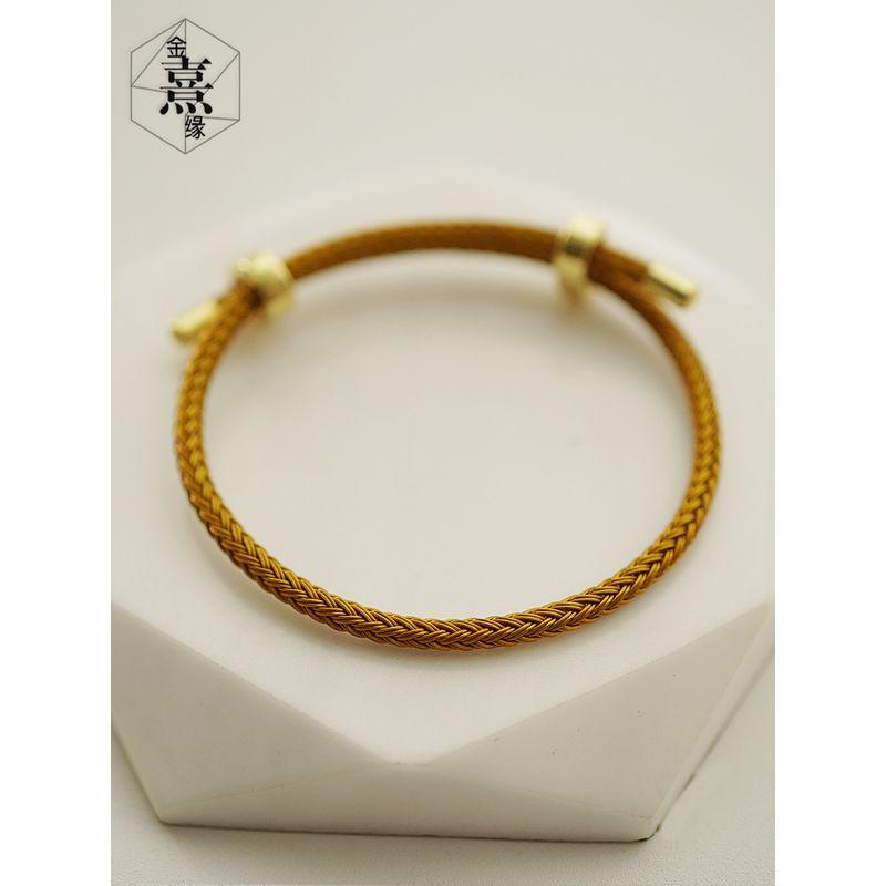 

2025 Новые Переводные Бусины Водонепроницаемый Тросик Регулируемый Ремешок для Переноски Мужской и Женский Шнурок 3D Твердое Чистое Золото Золото Этот Год Животного Красная Веревка Gold