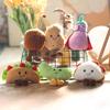 Adorable Cute Sandwich Plush Toy Keychain Hamburger Eggplant Doll Accessory