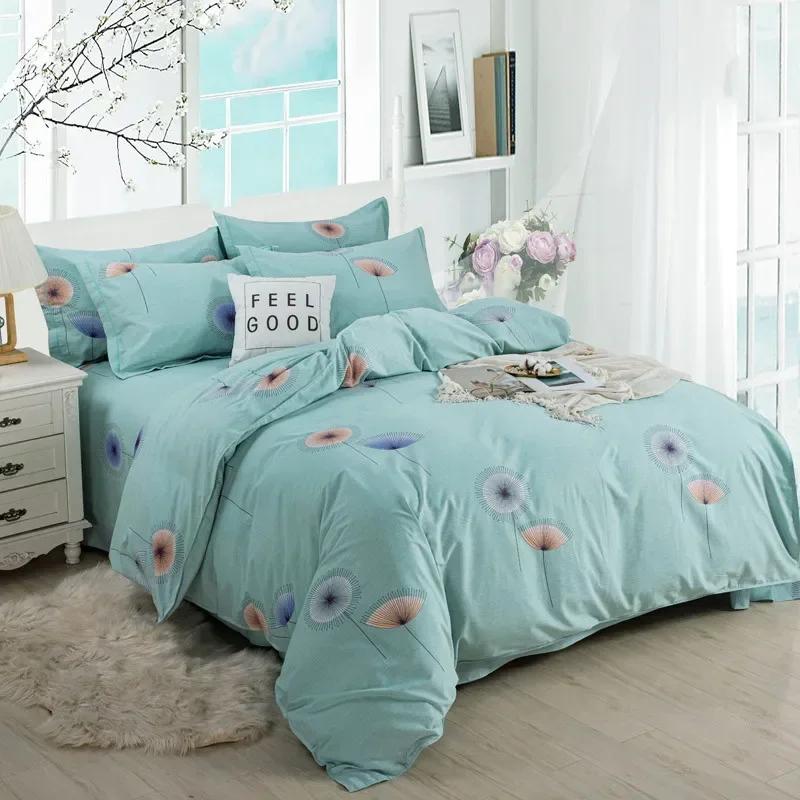 Luxury King Queen Size Bed Duvet Coat Sheet Quilt Cover Set Thickened Pure Cotton Brushed Bedding Four-piece Set