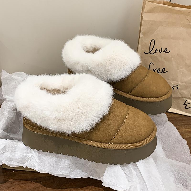 

Fashion Ankle Flats Platform Women Snow Boots Suede Plush Warm Casual Shoes 2024 Winter New Thick Goth Fashion Shoes Chelsea Women Boots 35