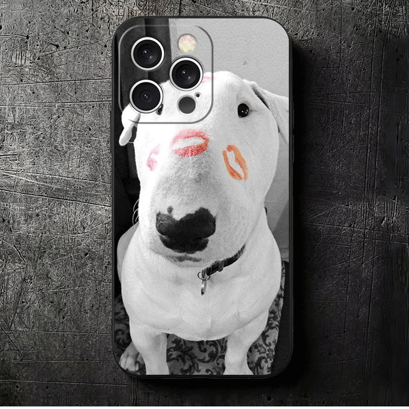 Bull Terrier Dog Cute Puppies Soft Phone Case for iPhone 16 16E 17 Air 15 Pro Max 14 Plus 13 Mini 11 12 7 Black Cover Back Shell