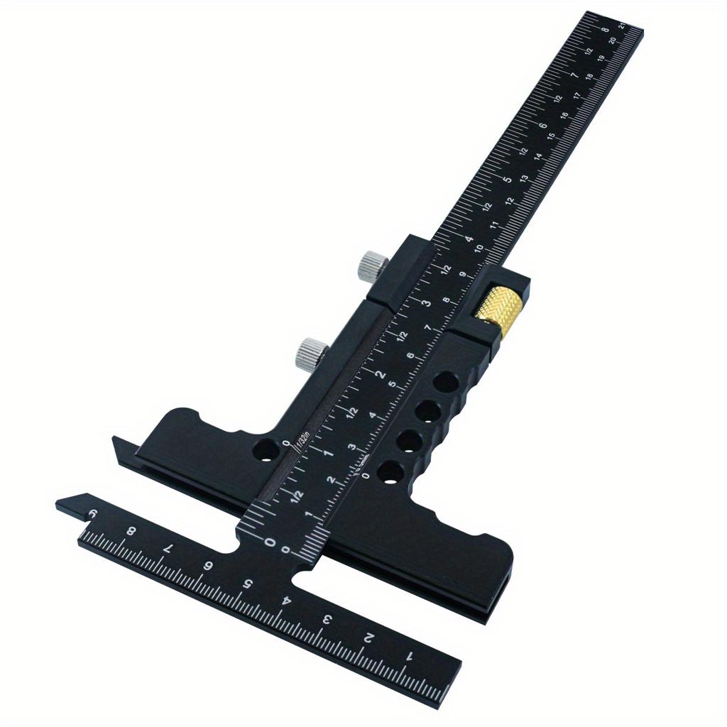 Measuring Tool Woodworking Scriber Gauge Aluminum Alloy T-Square Scribing Sliding Marking Gauge Marking Framing Ruler