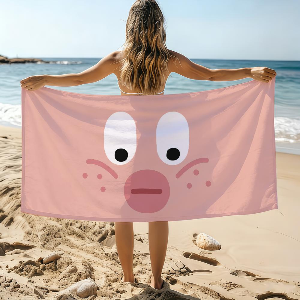 Funny colorful E-expressionS Cartoon Towel Beach Towel Oversized Quick Dry Towel Absorbent Soft Swim BeachTowels for Men Women