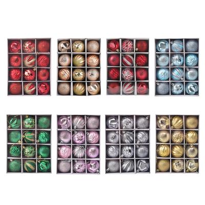 12 Stück Weihnachtskugel-Ornamente 2,36 Zoll Bruchsicherer Kunststoff Weihnachtsbaumschmuck Anhänger Dekorative Weihnachtsbaumkugeln Für Baum Feiertag