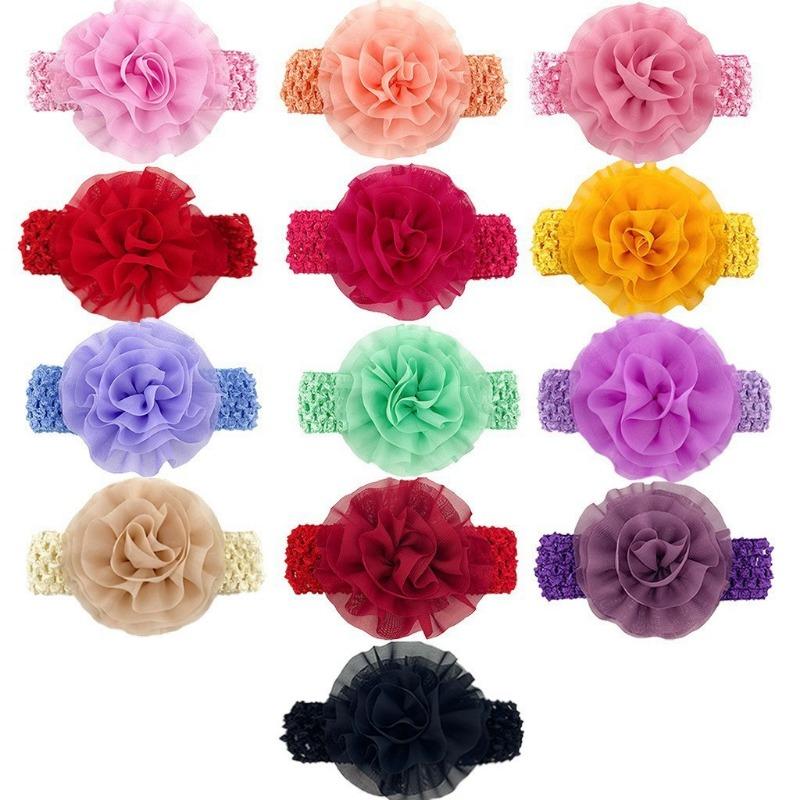 New Baby Headband, Versatile Chiffon Flower Hollow Baby Headscarf, Soft, Comfortable and Elastic Children's Hair Accessories