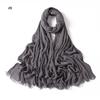 % rayon pleated solid color human cotton two-end beard bag headscarf female, new breathable soft scarf