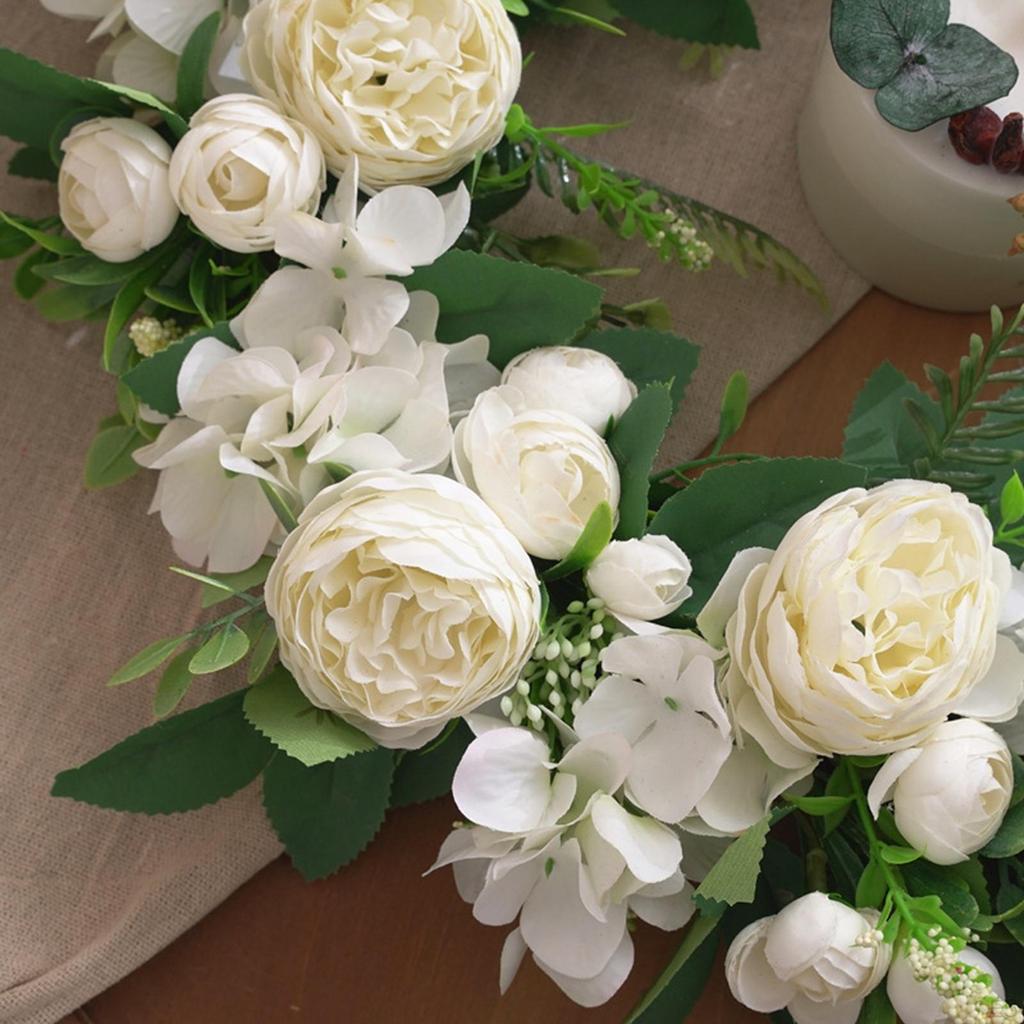 Artificial Peony Flower Wreath Blooming Silk Peonies for Spring Floral Wedding Indoor
