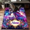 1PC Custom Name Unicorn Dreams Space Theme Floor Mat Ideal for Living Room, Game Rooms, Office, Bedroom, Floor Mat Playful Design
