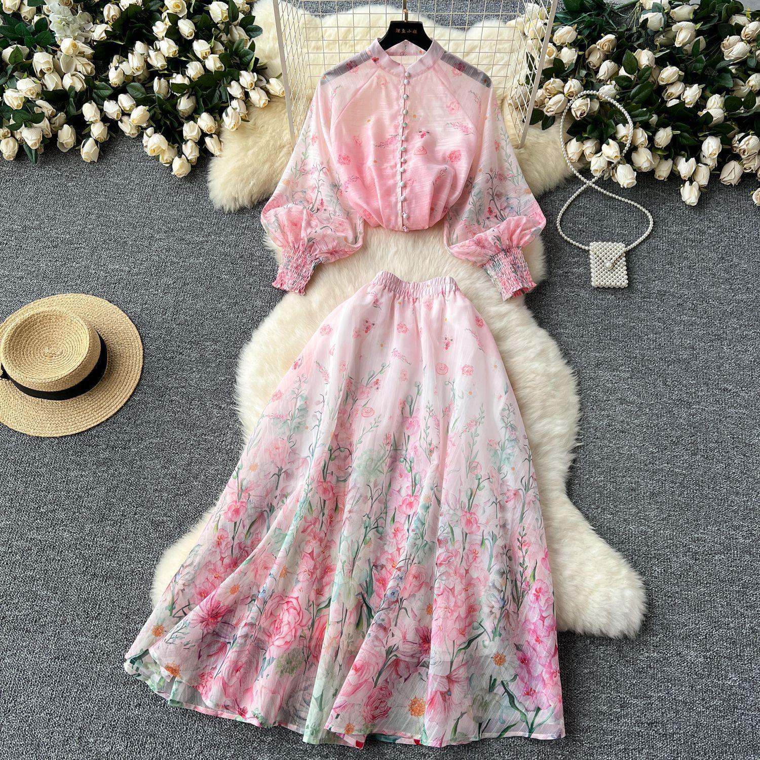 

Женский утягивающий топ с рукавами-фонариками и пряжкой, высокая талия, сетчатый принт, полукомбинезон с юбкой XXL розовый