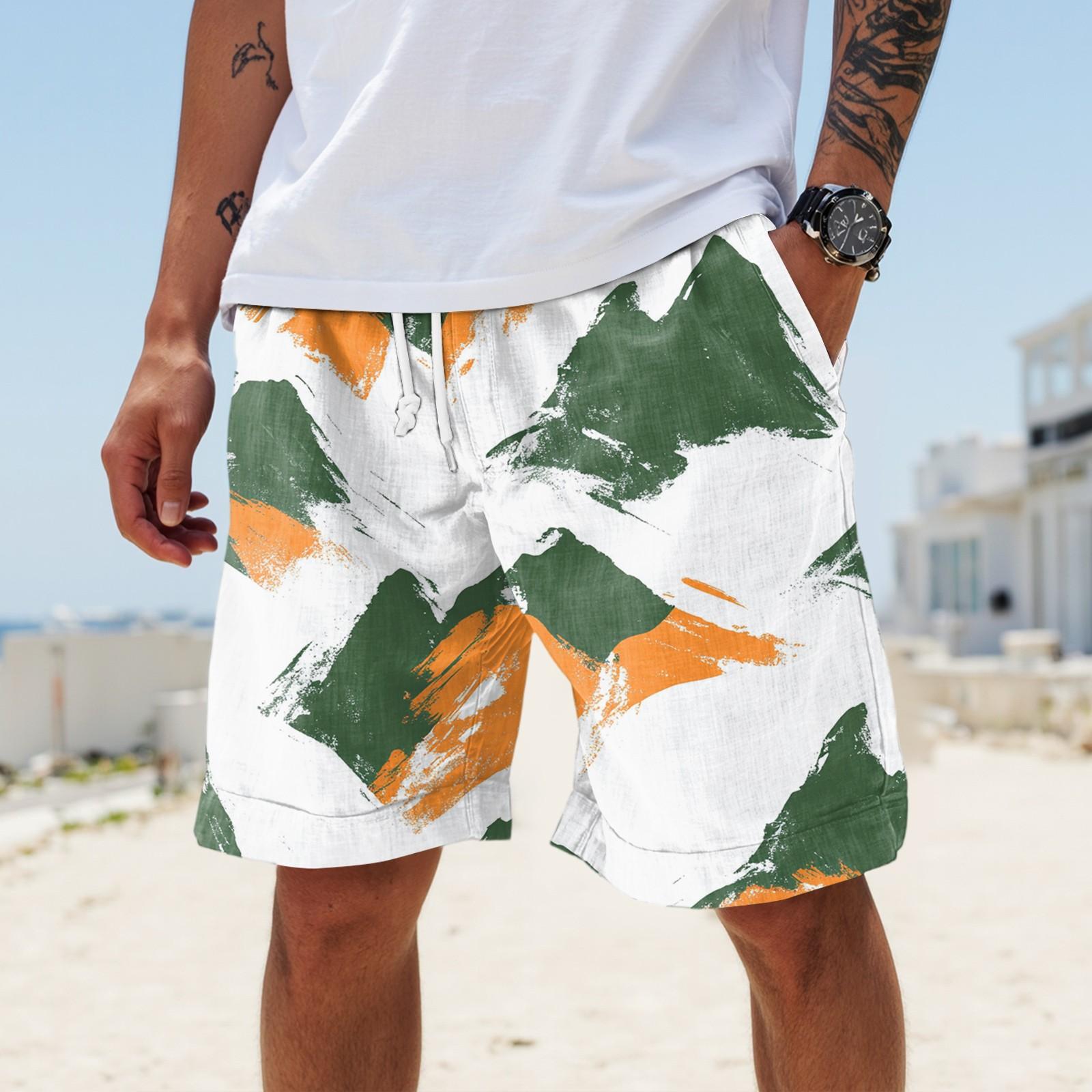 

Мужские летние большие повседневные свободные спортивные брюки пляжные шорты XL жёлтый