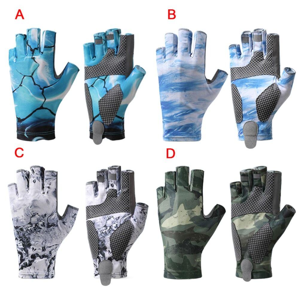 Sweat-absorbent Men Cycling Gloves Elastic Fingerless Gloves New Fishing Gloves