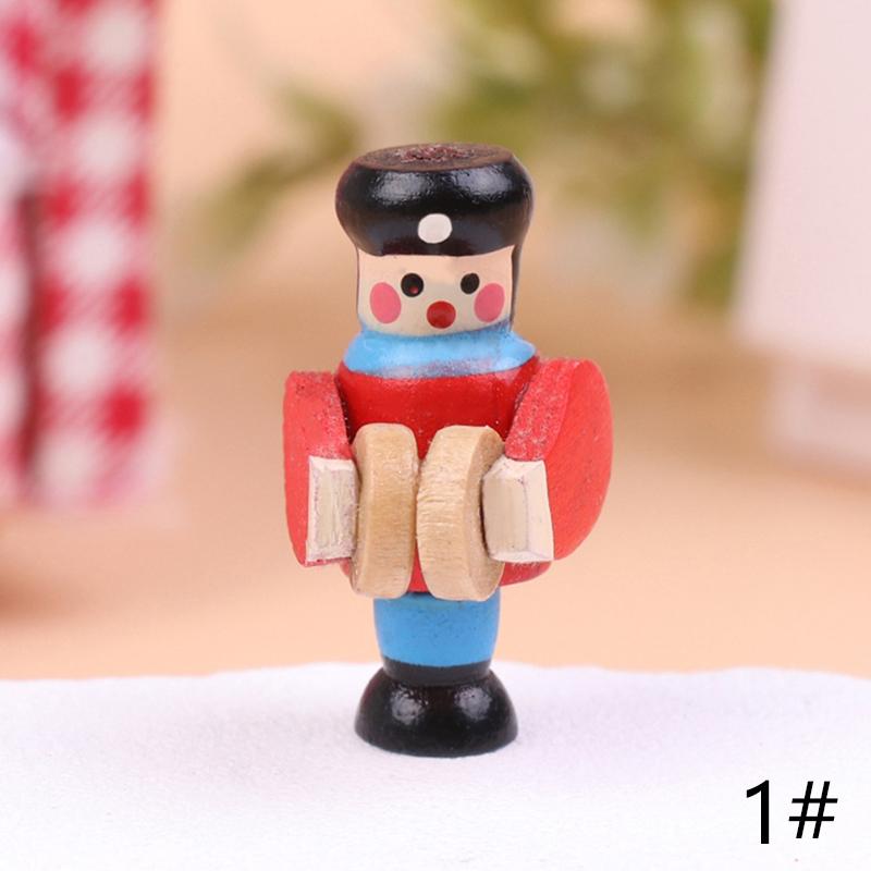 1:12 Dollhouse Miniature Wooden Train Simulation Christmas Nutcracker Soldier Model Toy Doll House Decor Dollhouse Accessories