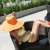 Sun Hat Widen  Brim Sun Protection Solid Color Summer Outdoor Fashion Ladies Big Brimmed Straw Hat Women Accessories