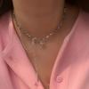 Nuova Collana con Perline a Forma di Cuore Y2K Donna Boho Cristallo Classe Ghiaia Catena Clavicola Choker Cool Y2K Gioielli di Moda Raffinati