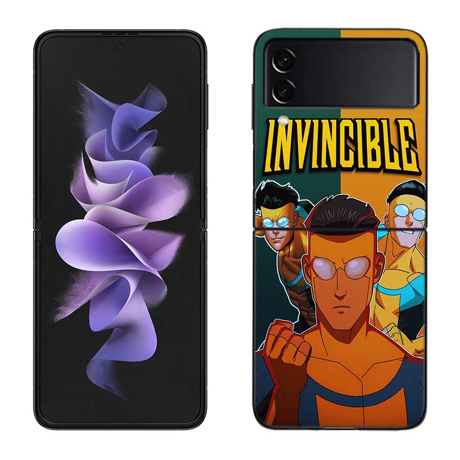 

Cartoon Invincible Phone Case For Samsung Z Flip 7 6 5G Galaxy Z Flip 5 4 3 Black Hard Cell Cover Luxury PC Shell Coque Samsung Z Flip 6 5G