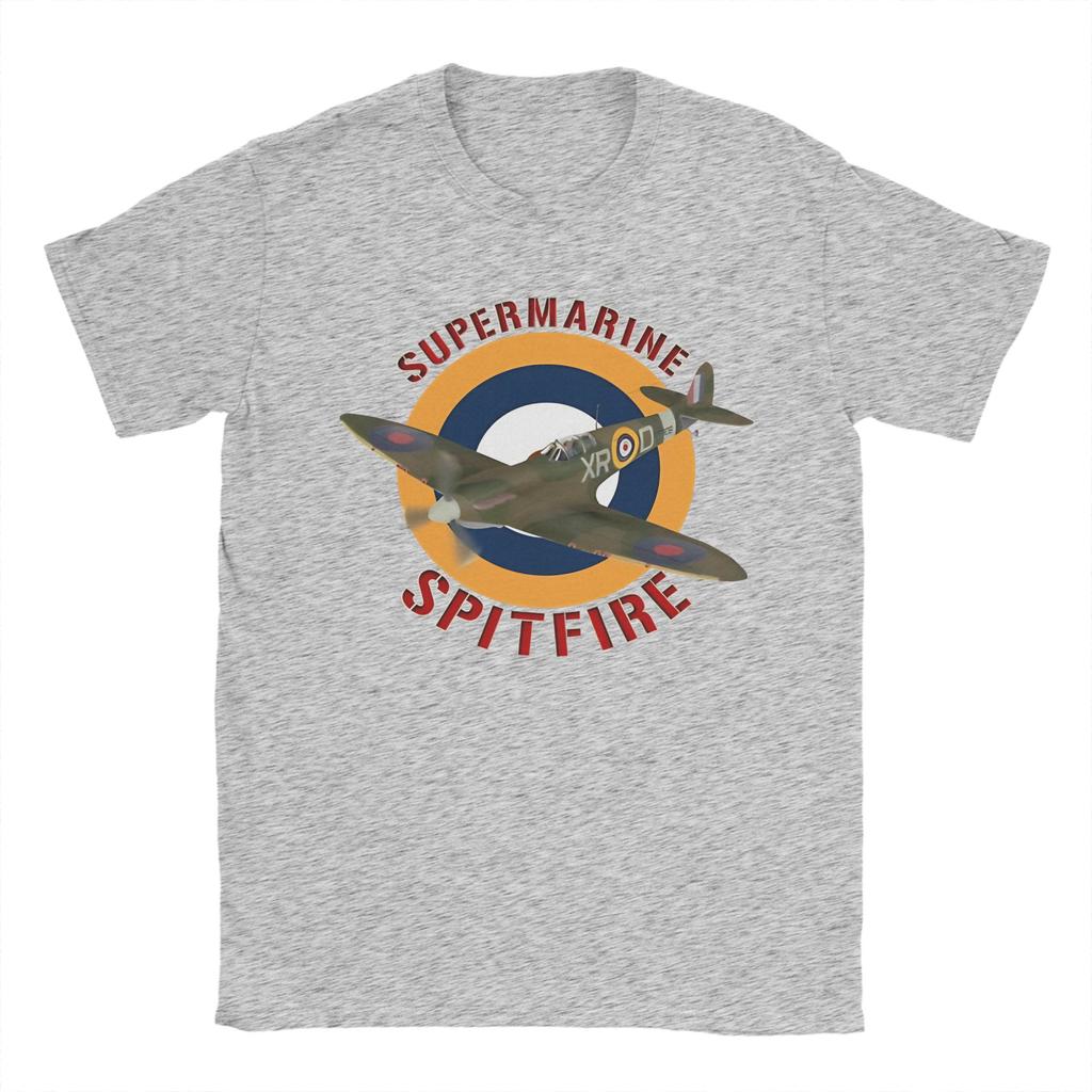 Spitfire Supermarine RAF Fighter Aircraft Cotton T Shirt For Men Summer  Vintage TShirts Hip Hop Tees Big Size Wholesale Tops