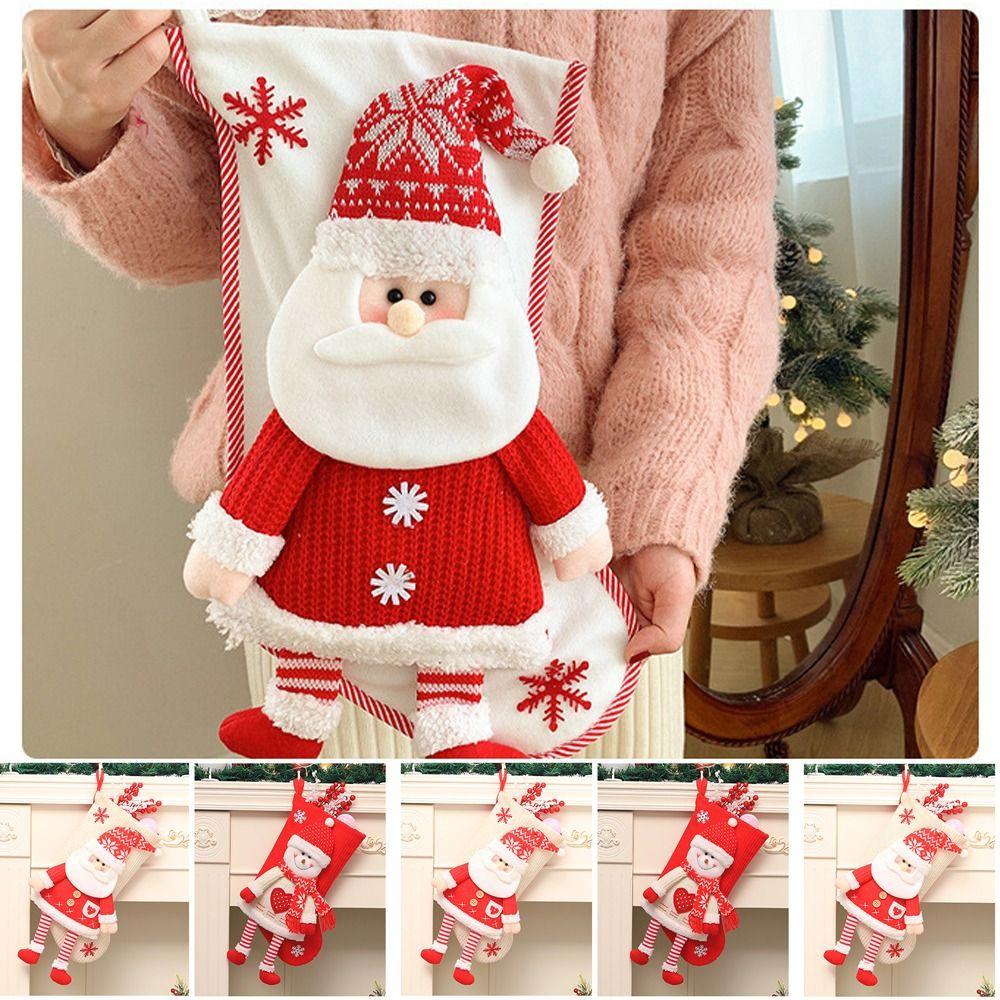 Moș Crăciun Geantă Cadou de Crăciun Decor Home Ciorapi Genți Depozitare Pom de Crăciun