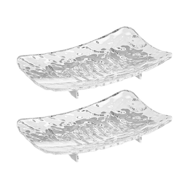 2PCS Modern Soap Holder With Drainage Design Practical Bathroom Soap Organizers Case For Sink Kitchen Countertop