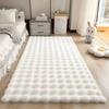 Plush Bubble Faux Rabbit Fur Rug - Soft Nordic Rectangular Mat Non-Slip for Living Room Sofa Bedside Yoga Space & Home Decor