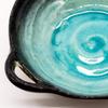 Mino ware handmade bowl, approx. 26 x 21 x 6 cm, Shinkai glaze, made in Japan 508-15