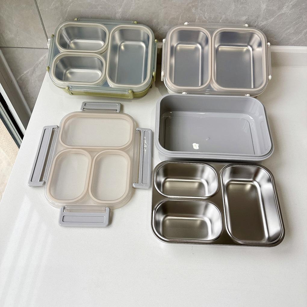 Stainless Steel Lunch Box Eco-Friendly Non-Toxic Divided Tray 25oz Capacity Metal Bento Box Snacks