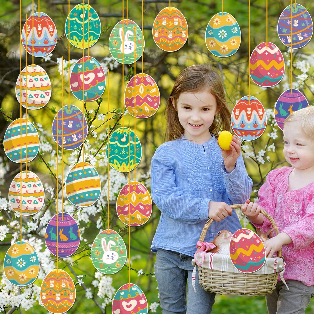 New Style, Easter Themed, Single-sided Paper, Easter Egg Decoration, Party Scene Arrangement, Decorative Pendant Supplies