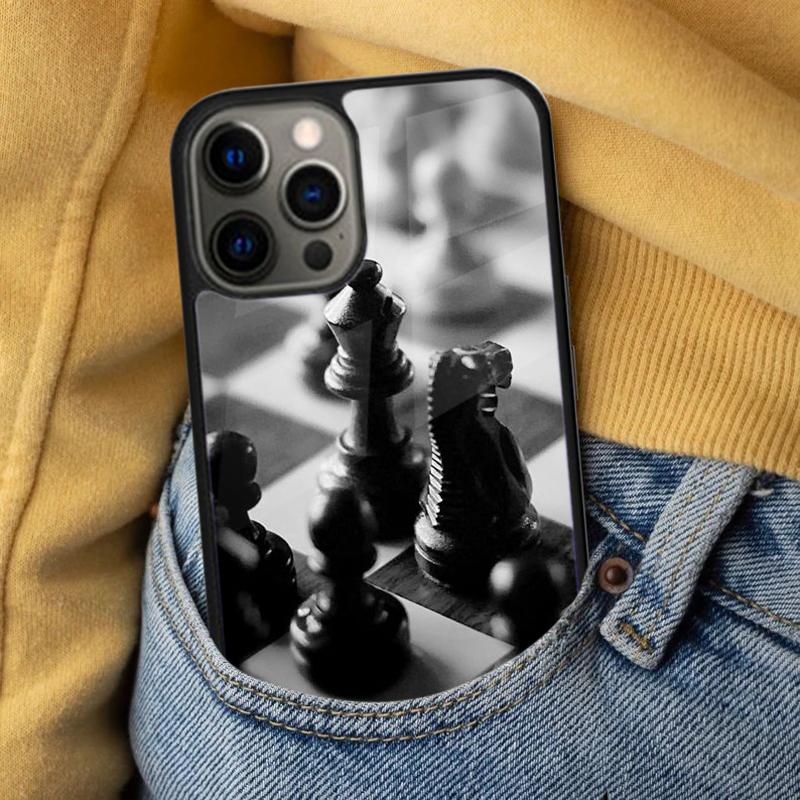 Chess Board Pieces Soft Phone Case for iPhone 17 Air 16e Pro max 15 Pro 13 14 Plus 11 12 MagSafe Magnetic Coque