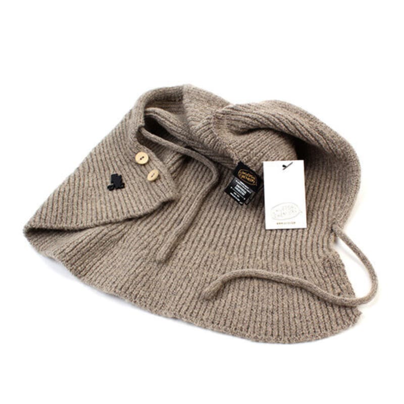 Universelle Chemie-Wollstrick-Beige-Offene Sturmhaube