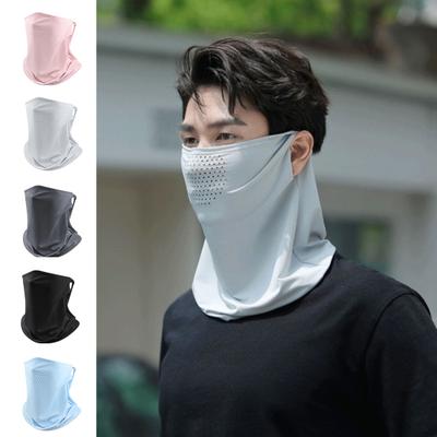 Sun Protection Guard Quick-Dry Fabric Ice Silk Face Guard with Breathable Mesh Cooling Fabric Extended Neck Gaiter Anti-UV Face Guard