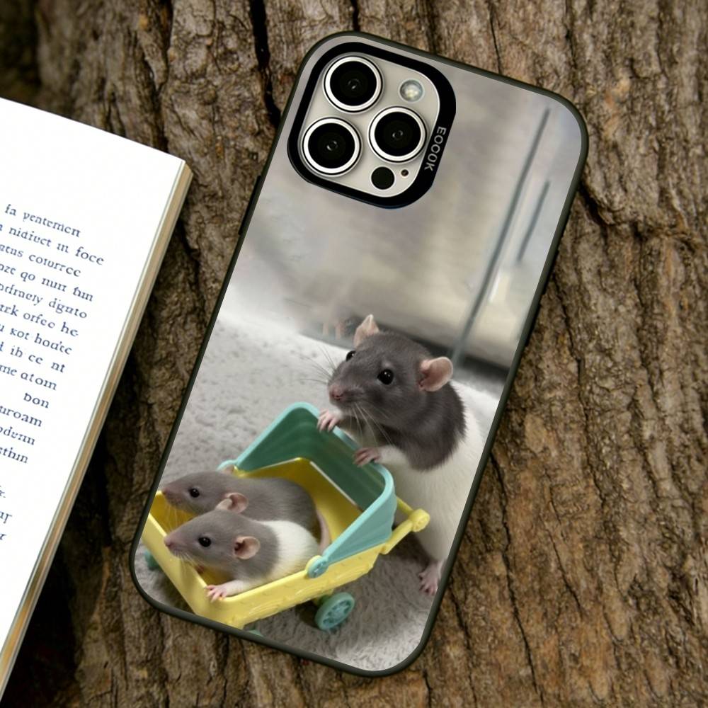 Cute Hamster Phone Case For iPhone 17,16,15,14,13,12,11 Plus,Pro Max,XS,Colorful Silver Phone Case Funda Cover