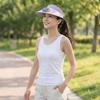 Wide Brim Sun Hat with Fan Breathable Solar Powered Fan Outdoor Visor Hat UV Protection Empty Top Beach Sunshade Hat Beach