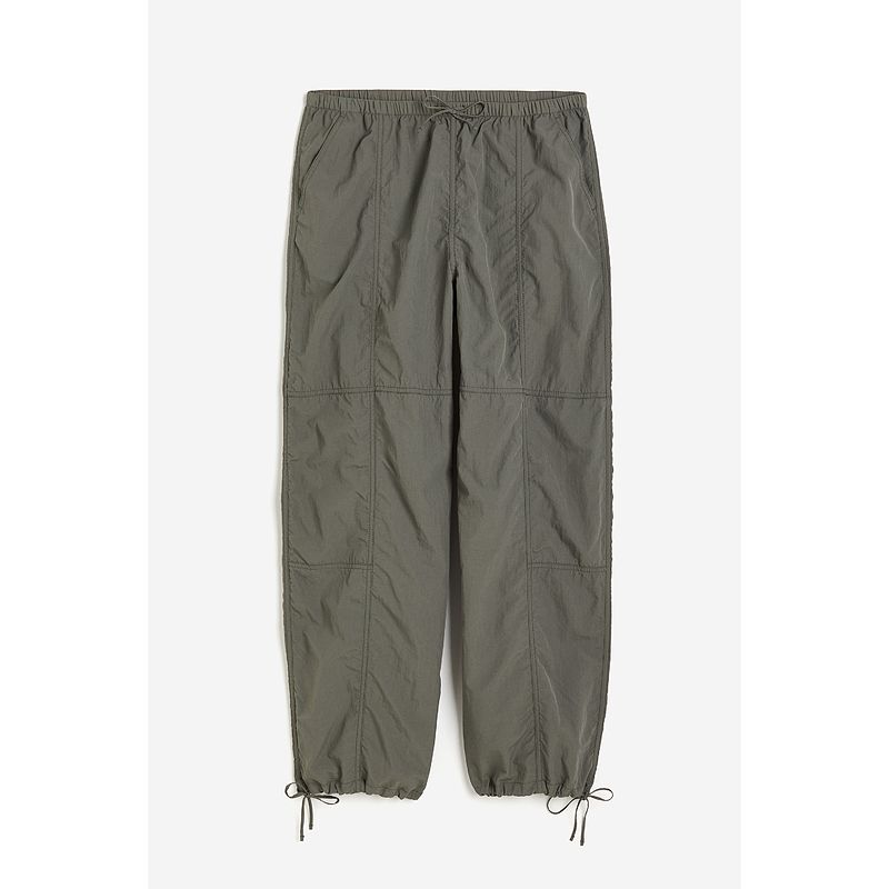 

HM Women s Clothes Casual Pants Autumn Loose Plaid Lantern Pants Nylon Parachute Pants 1214167 Khaki Green 170/88A