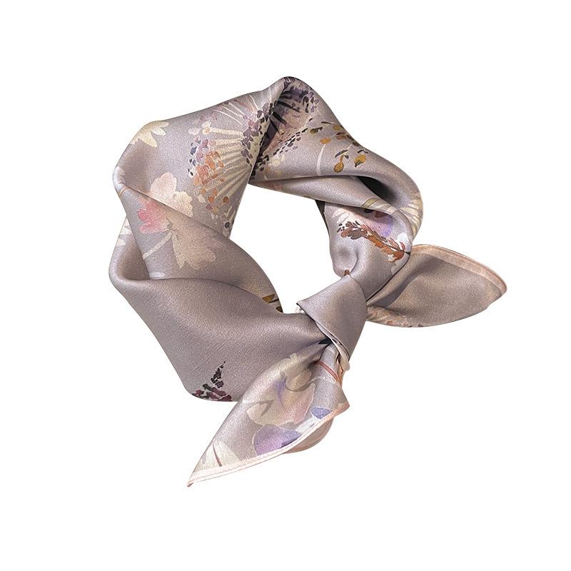 100% Silk Scarf Women Luxury Headband Spring Square Fashion Foulard Female Neckerchief Lady Shawl Wraps Hijab Bandana Scarves