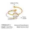 Stainless Steel Shiny Zircon Ring for Neutral Geometric Water Drop Open Ring Fashion Waterproof Wedding Hand Jewelry Accessories