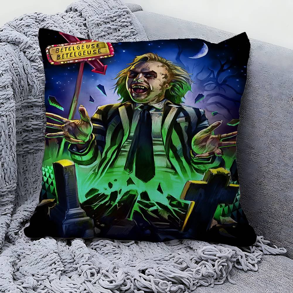 Classic Movie B-Beetlejuice Decorative Room Aesthetics Pillow Case Home Decor Bedroom Sofa Bed Couch Pillow Cover 45x45