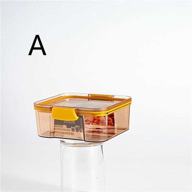 Transparent Square Sealed Fresh-keeping Box Japanese Style Kitchen Grain Storage Tank for Snacks and Dried Fruits