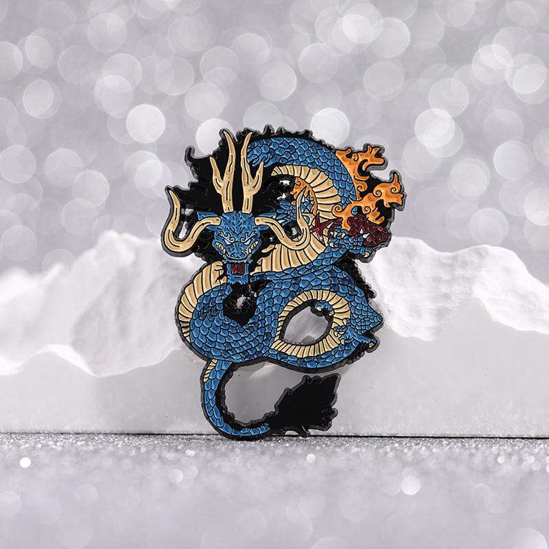 Cartoon Dragon Brooch Stunning Flying Dragon Zodiac Pin Metal Accessory For Fashion