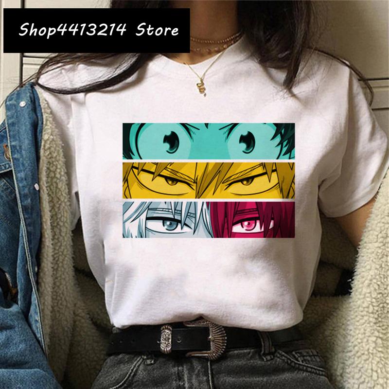 Cartoon Women My Hero Academia T Shirt Tee Funny Himiko Toga Clothing Boku No Hero Academia Harajuku 2021 Tshirt Female Ulzzang