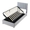 Children's Upholstered Bed 90x200 Cm, Hydraulic Storage Bed, Skin-friendly Linen High Box Bed, Grey