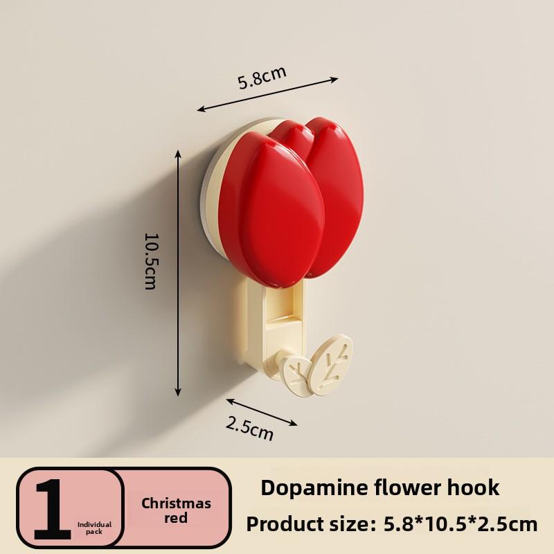 Tulip Suction Hook with Strong Vacuum Feature, No Need for Drilling, for Attaching Hooks To Towels, Suitable for Kitchen and Bathroom Walls.