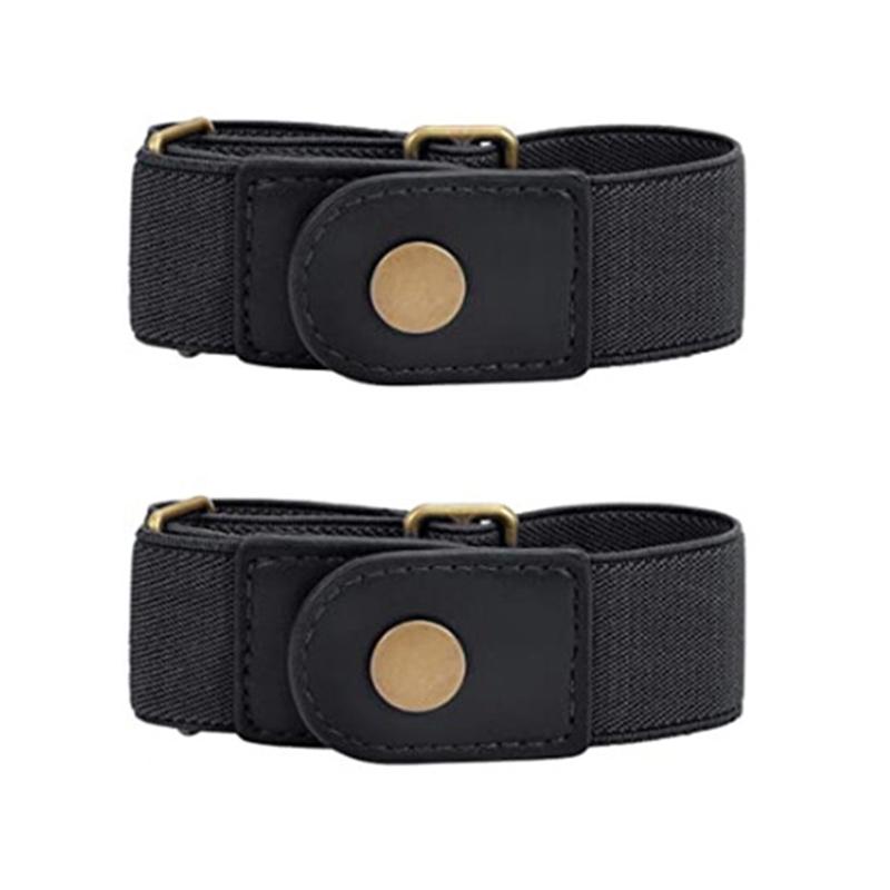 2 Stück Gürtel ohne Schnalle für Herren und Damen, Verstellbarer Stretchgürtel ohne Schnalle für Damen, Unsichtbarer Seitengürtel, Gürtel ohne Schnalle